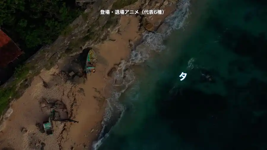 テロップの登場・退場アニメ(代表6種)